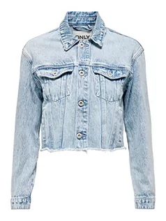 Kurtki damskie - Bestseller A/S Damska kurtka ONLEMILY LS Crop Jacket DNM MAE, Light Blue Denim, XS, jasnoniebieski (light blue denim) - grafika 1