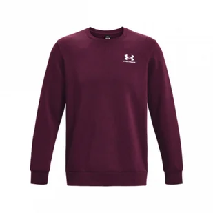 Męska bluza dresowa nierozpinana bez kaptura Under Armour UA Essential Fleece Crew - bordowa - UNDER ARMOUR - Bluzy sportowe męskie - miniaturka - grafika 1