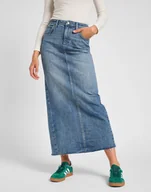 Spódnice - SPÓDNICA JEANSOWA MAXI LEE 112355211 BACK SLIT MAXI SKIRT SET FREE 29/00 - miniaturka - grafika 1