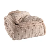 Koce - Beżowy koc z mikropluszu 150x200 cm Rava – Tiseco Home Studio - miniaturka - grafika 1