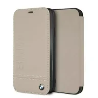 Etui i futerały do telefonów - Etui ochronne na telefon BMW BMFLBKI61LLST do Apple iPhone Xr book beżowy/taupe Logo Imprint - miniaturka - grafika 1