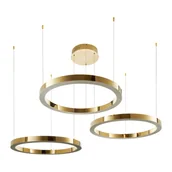 Lampy sufitowe - Lampa wisząca CIRCLE LED złota na 1 podsufitce DN924-40+60+60 gold Step Into Design - miniaturka - grafika 1
