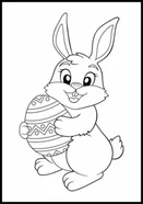 Kolorowanka zajączek z pisanką, Wielkanoc
