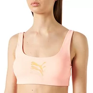 Stroje kąpielowe - PUMA Damski strój kąpielowy bikini z okrągłym dekoltem, Brzoskwiniowy zestaw, S - miniaturka - grafika 1