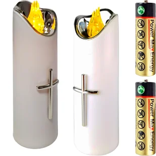 Duża Świeca Led Na Baterie Wkład Do Zniczy 17Cm Do Znicza Znicz Wkłady - Lampiony i znicze - miniaturka - grafika 1