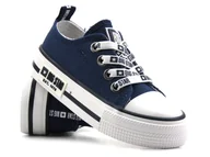 Buty dla dziewczynek - Wsuwane trampki, tenisówki dziecięce - BIG STAR KK374070, granatowe - Big Star - miniaturka - grafika 1