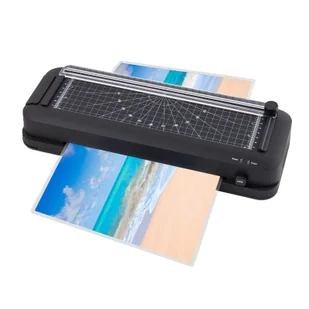 Laminator termiczny Laminator biurkowy A4 z funkcją cięcia papieru Automatyczny laminator Trymer do papieru dla domu Biuro Szkoła 300 mm / min - Laminatory - miniaturka - grafika 1
