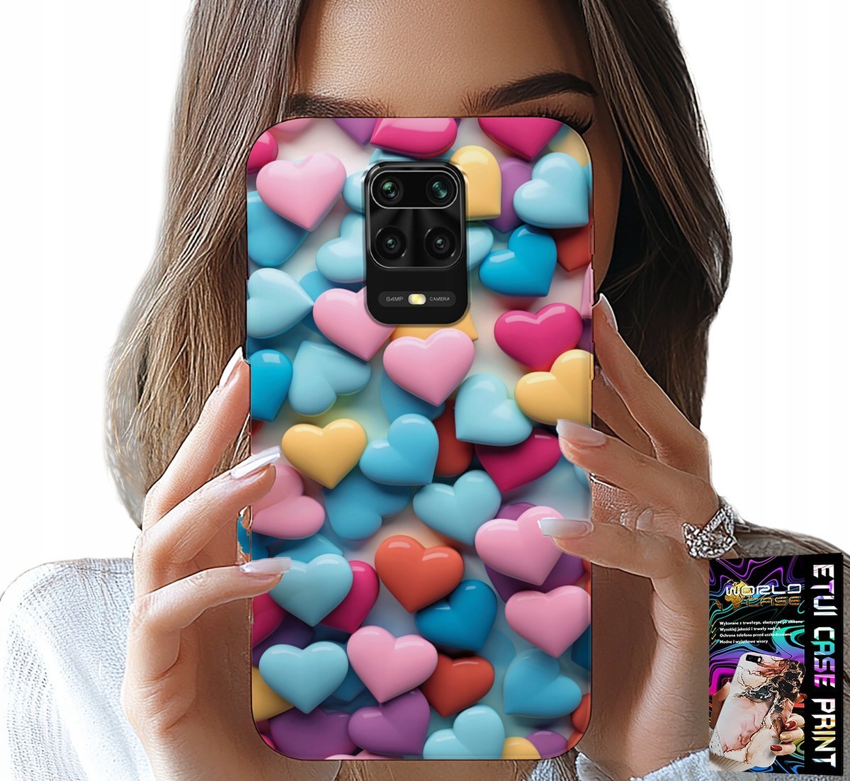 ETUI DO XIAOMI NOTE 9 PRO / 9S - KOLOROWE SERCA MOŻLIWOŚĆ PERSONALIZACJI
