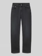 Spodnie i spodenki dla chłopców - Jeansy z prostą nogawką i detalem z logo - miniaturka - grafika 1