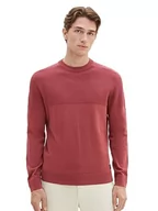 Swetry męskie - TOM TAILOR sweter męski, 32621 – Burned Bordeaux Red Melange, M - miniaturka - grafika 1
