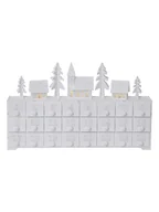 Ozdoby bożonarodzeniowe - STAR Trading Kalendarz adwentowy LED "Yuletide" w kolorze białym - 37 x 21 x 6 cm - miniaturka - grafika 1