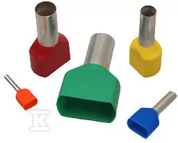 Końcówka kablowa tulejkowa podwójna, izolacja kolor niebieski, przekrój 2,5mm2, długość 10mm, OPK=100szt. - Inne akcesoria elektryczne - miniaturka - grafika 1