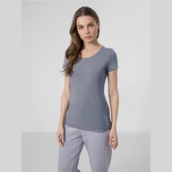 Koszulki i topy damskie - T-Shirt 4F H4Z22-TSD020 25S szary XS - miniaturka - grafika 1
