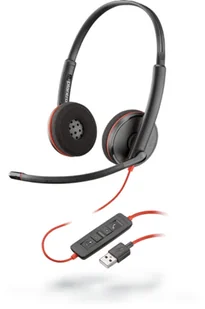 POLY Blackwire C3220 Zestaw słuchawkowy Przewodowa Opaska na głowę Połączenia/muzyka USB Typu-A Czarny, Czerwony - Słuchawki - miniaturka - grafika 1