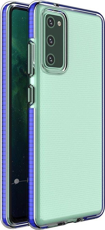 Hurtel Spring Case pokrowiec żelowe etui z kolorową ramką do Samsung Galaxy S21+ 5G S21 Plus 5G niebieski