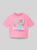 Koszulki dla dziewczynek - T-shirt z nadrukiem z logo - miniaturka - grafika 1