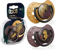 Smoczki uspokajające - Lovi Smoczek Uspokajający Dynamiczny Silikonowy Jungle Vibes Girl 2szt. 0-3 m - miniaturka - grafika 1