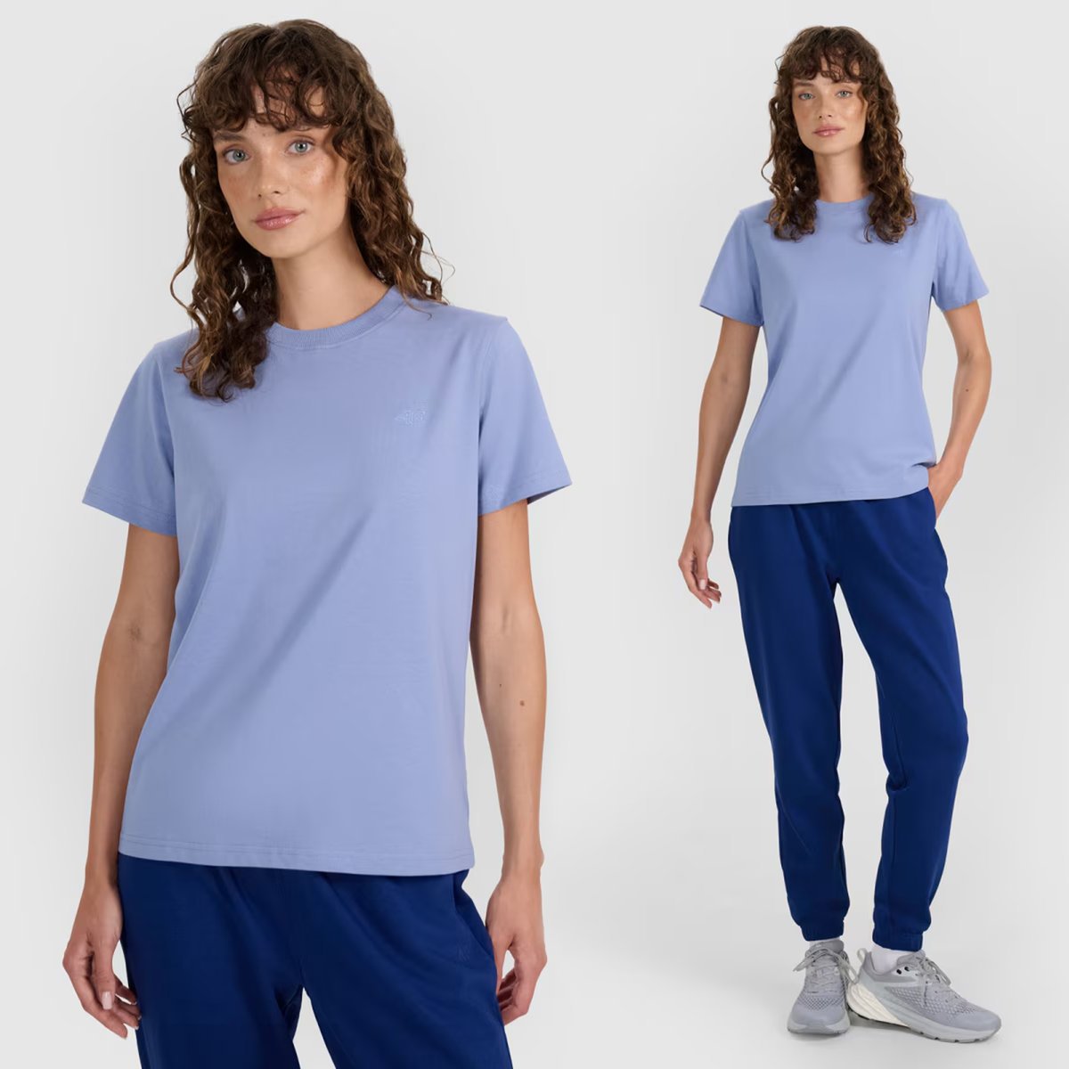 Koszulka Damska 4F T-shirt Regular Gładki Denim 4FWAW25TTSHF2970 XS Denim