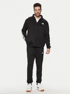 Dresy męskie - adidas Dres Sportswear Basic 3-Stripes JC5375 Czarny Regular Fit - miniaturka - grafika 1