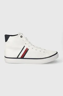 Tommy Hilfiger trampki TH HI VULC STRIPES MESH męskie kolor biały FM0FM04948 - Trampki męskie - miniaturka - grafika 1