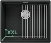 Zlewozmywaki - Zlewozmywak kuchenny granitowy jednokomorowy bez ociekacza z dużą komorą XXL Praga 60 Slim Level + zwijany ociekacz - miniaturka - grafika 1