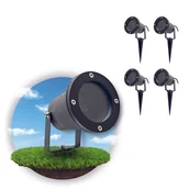 Lampy ogrodowe - ZESTAW 4x Lampa wbijana PORTO ogrodowa reflektor CZARNY wodoodporna - miniaturka - grafika 1