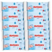 Huggies Chusteczki nawilżane Pure Zestaw 10 x 56 szt. - Chusteczki nawilżane - miniaturka - grafika 1