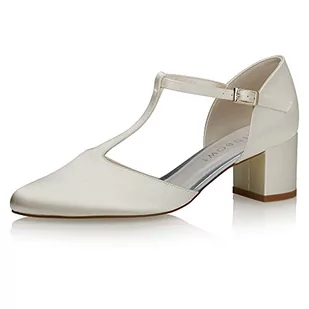 Rainbow Club Buty ślubne Rosita - damskie, czółenka, satyna w kolorze kości słoniowej - rozmiar 37 (4 UK) - Czółenka - miniaturka - grafika 1