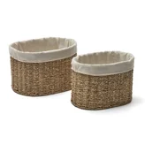 Kosze wiklinowe - Koszyki z trawy morskiej zestaw 2 szt. 35x25x25 cm Tossa – Kave Home - miniaturka - grafika 1