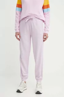 Spodnie damskie - Puma spodnie dresowe bawełniane HER kolor fioletowy gładkie 677889 - grafika 1