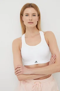 adidas Performance biustonosz sportowy HC5399 kolor biały gładki - Bielizna sportowa damska - miniaturka - grafika 1
