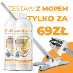 Zestaw do podłóg z wykręcanym mopem i dwoma środkami czystości - Środki do podłóg i mebli - miniaturka - grafika 1