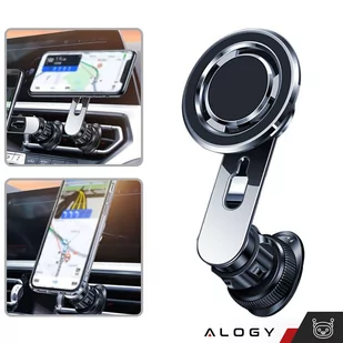 Uchwyt samochodowy Alogy MagSafe Airvent car holder do iPhone 14 13 12 do MagSafe na kratkę Czarny - Pozostałe akcesoria do telefonów - miniaturka - grafika 2