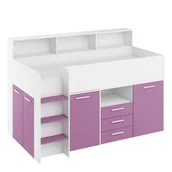Łóżka dla dzieci i młodzieży - Łóżko Piętrowe Neo Lewe Biały Mat / Lawenda MebloCross - miniaturka - grafika 1