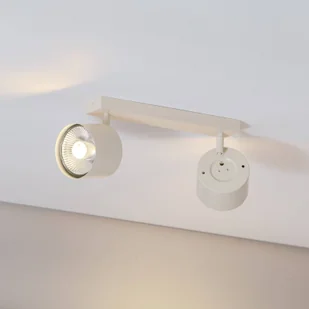 Reflektor sufitowy Chloe regulowany, 2-punktowy, beżowy Argon, możliwość ściemniania, kremowy / amber, salon / jadalnia, metal, nowoczesny - Lampy sufitowe - miniaturka - grafika 1