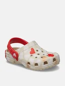Buty dla dziewczynek - Crocs Chodaki "Classic Heart" w kolorze beżowo-czerwonym - miniaturka - grafika 1