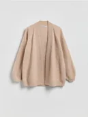 Swetry damskie - Reserved - Kardigan z wełną alpaki - beżowy - miniaturka - grafika 1