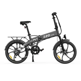 Rower Elektryczny PVY Z20 Pro - Moc 250W Bateria 36V10.4AH Zasięg 80KM Hamulec Tarczowy Mechaniczny - Szary - Rowery elektryczne - miniaturka - grafika 1
