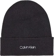 Czapki damskie - Calvin Klein Damska czapka Essential Knit Beanie z dodatkiem kaszmiru, Ck czarny, jeden rozmiar - miniaturka - grafika 1