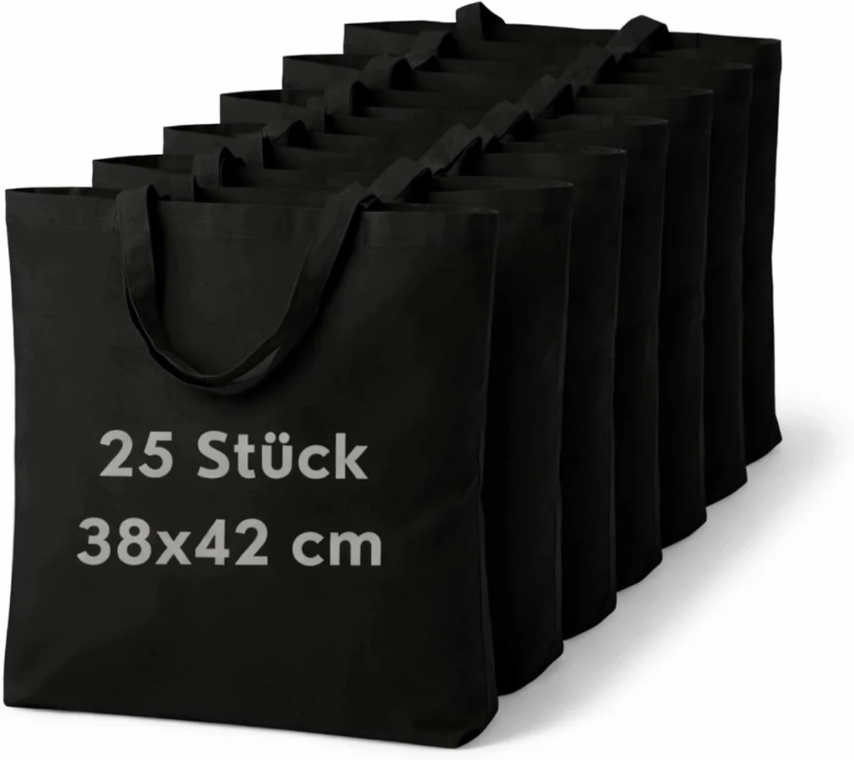 Torba bawełniana na zakupy 38x42 cm 25 sztuk z uchwytem 70 cm