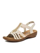 Sandały damskie - Rieker Sandały CEO-60806-80 Écru - miniaturka - grafika 1