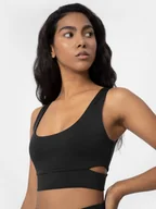 Koszulki sportowe damskie - Damski crop top z wycięciami 4F 4FSS22TTSHF212 - miniaturka - grafika 1