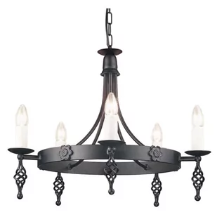 Elstead Lighting Belfry 5Lt Chandelier Black BY5 BLACK Elstead lampa wisząca stylowa świecznikowa BY5 BLACK) - Lampy sufitowe - miniaturka - grafika 1