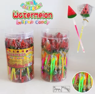 LIZAKI ARBUZ WATERMELON XXL FLUORESCENT  50 sztuk 500g - Gumy do żucia, lizaki, dropsy - miniaturka - grafika 1