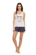 Piżamy damskie - Piżama Danni 35831-03X Różowo-granatowa - miniaturka - grafika 1