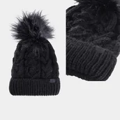Czapki damskie - Dziewczęca Zimowa Czapka 4F 4FJWAW24ACAPF421-21S Czarna Uniwersalny-Uniwersalny - miniaturka - grafika 1