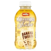 Kefiry, jogurty, maślanki - Muller - Mullermilch Shake o smaku bananowym - miniaturka - grafika 1