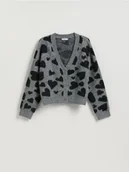 Swetry damskie - Reserved - Kardigan w serca - wielobarwny - miniaturka - grafika 1