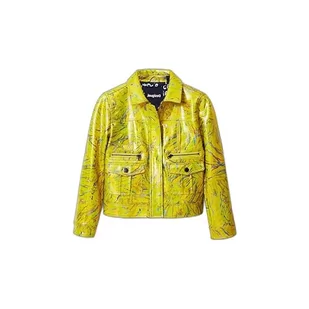 Desigual Damski płaszcz PU, żółty, XL - Płaszcze damskie - miniaturka - grafika 1