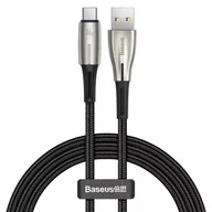 Kable USB - Baseus Kabel USB do USB-C Water Drop-shaped, LED, 66W, 6A, 1m (czarny) - miniaturka - grafika 1